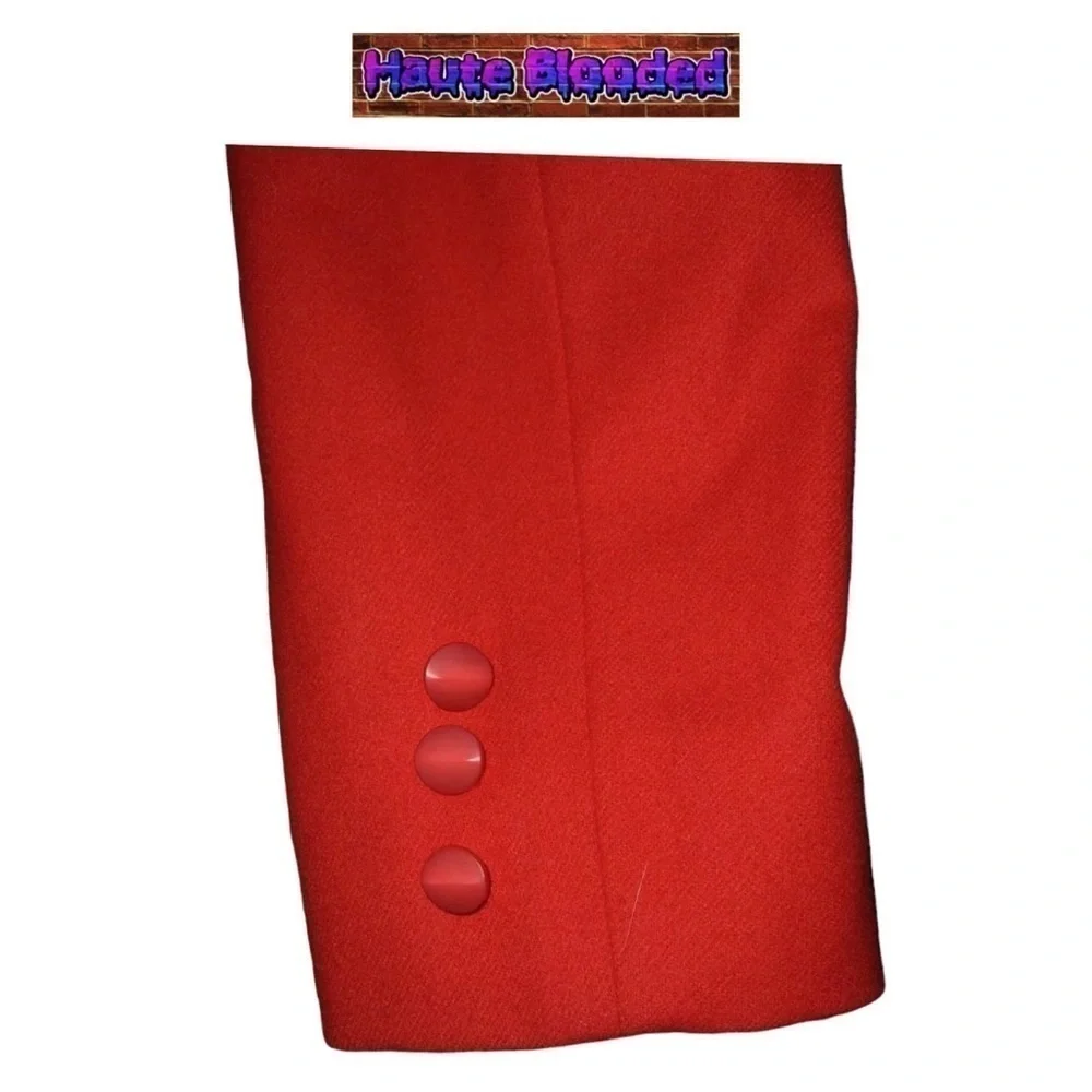 Vintage 60's Pendleton Wool Cropped Blazer Red Crop Office Work Retro Jacket 6